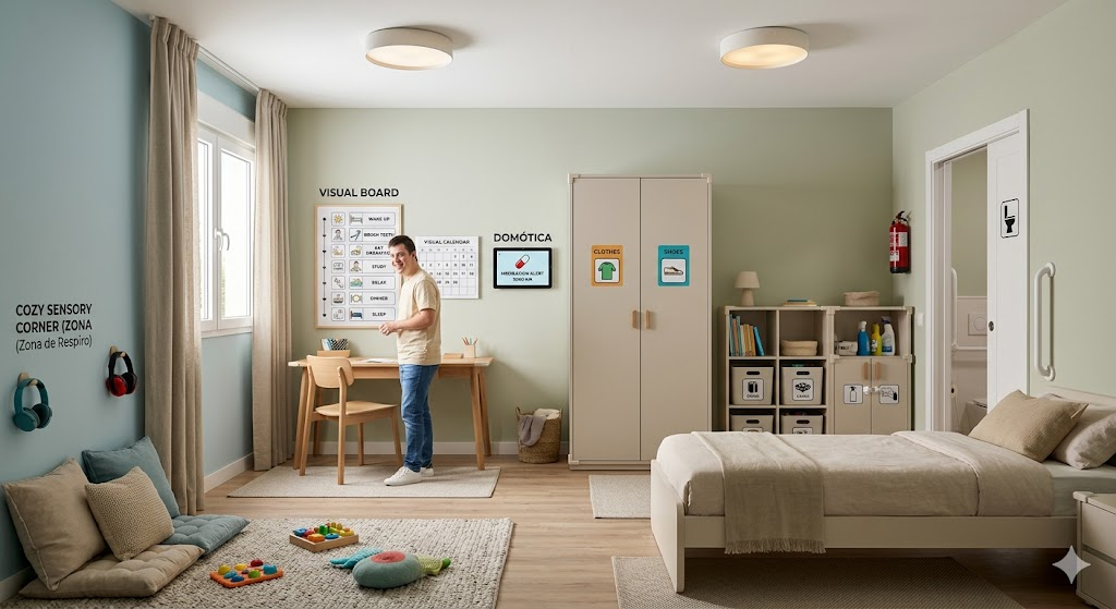 Quarto adaptado para deficiência intelectual